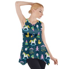 Cute Babies Toys Seamless Pattern Side Drop Tank Tunic by pakminggu