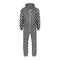 Black And White Checkerboard Background Board Checker Hooded Jumpsuit (kids) by pakminggu