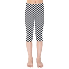 Black And White Checkerboard Background Board Checker Kids  Capri Leggings  by pakminggu