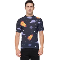 Cosmos Rockets Spaceships Ufos Men s Short Sleeve Rash Guard by pakminggu