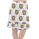 Lion Heads Pattern Design Doodle Fishtail Chiffon Skirt View1