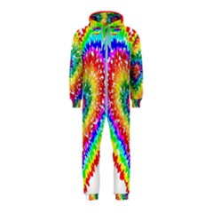 Tie Dye Heart Colorful Prismatic Hooded Jumpsuit (kids) by pakminggu