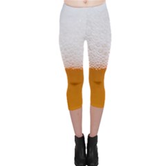 Beer Foam Bubbles Alcohol Glass Capri Leggings  by pakminggu