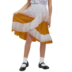 Beer Foam Bubbles Alcohol Glass Kids  Ruffle Flared Wrap Midi Skirt by pakminggu