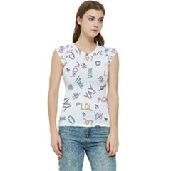 Doodle Pattern Women s Raglan Cap Sleeve Tee by pakminggu