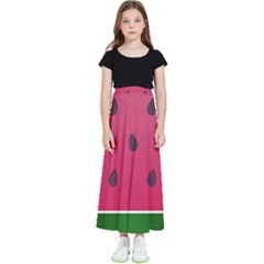 Watermelon Fruit Summer Red Fresh Food Healthy Kids  Flared Maxi Skirt by pakminggu