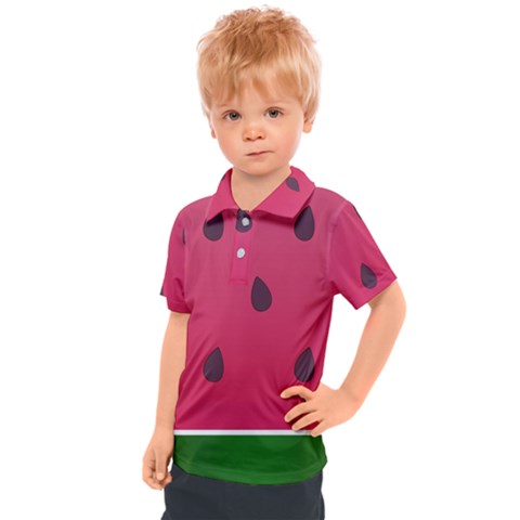 Watermelon Fruit Summer Red Fresh Food Healthy Kids  Polo Tee by pakminggu