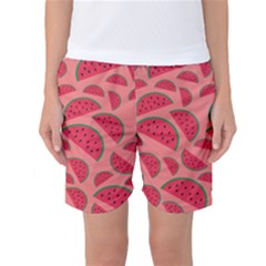 Watermelon Red Food Fruit Healthy Summer Fresh Women s Basketball Shorts by pakminggu