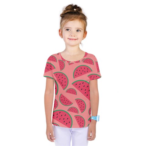 Watermelon Red Food Fruit Healthy Summer Fresh Kids  One Piece Tee by pakminggu