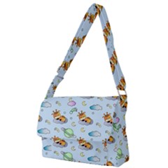 Pattern Giraffe Animal Seamless Scrapbooking Blue Full Print Messenger Bag (l) by pakminggu