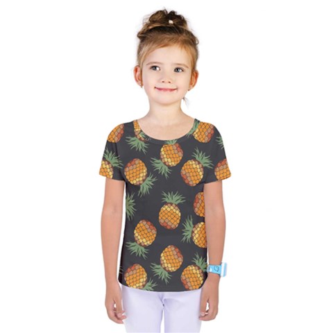 Pineapple Background Pineapple Pattern Kids  One Piece Tee by pakminggu