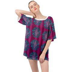 Art Floral Pattern Flower Seamless Decorative Oversized Chiffon Top by pakminggu