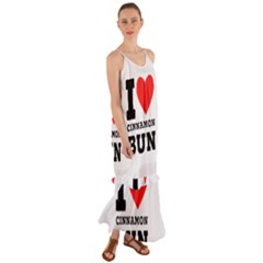 I Love Cinnamon Bun Cami Maxi Ruffle Chiffon Dress by ilovewhateva