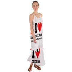 I Love Cherry Cheesecake Cami Maxi Ruffle Chiffon Dress by ilovewhateva