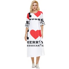 I Love Cherry Cheesecake Double Cuff Midi Dress by ilovewhateva