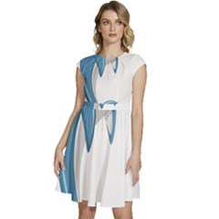 Blue Dolphin Cap Sleeve High Waist Dress by pakminggu