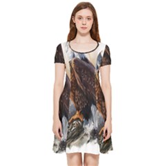 Eagle Art Eagle Watercolor Painting Bird Animal Inside Out Cap Sleeve Dress by pakminggu