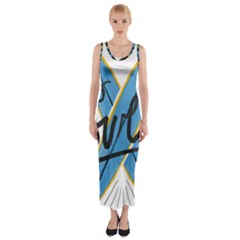 Wave Surfing Surfboard Surfing Fitted Maxi Dress by pakminggu