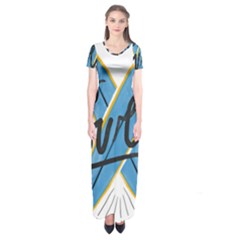 Wave Surfing Surfboard Surfing Short Sleeve Maxi Dress by pakminggu