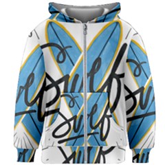 Wave Surfing Surfboard Surfing Kids  Zipper Hoodie Without Drawstring by pakminggu