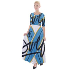 Wave Surfing Surfboard Surfing Half Sleeves Maxi Dress by pakminggu