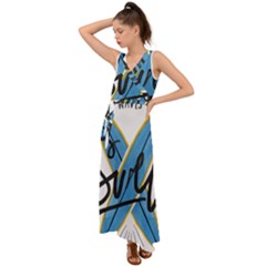 Wave Surfing Surfboard Surfing V-neck Chiffon Maxi Dress by pakminggu