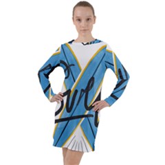 Wave Surfing Surfboard Surfing Long Sleeve Hoodie Dress by pakminggu