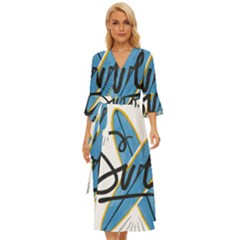 Wave Surfing Surfboard Surfing Midsummer Wrap Dress by pakminggu