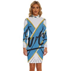 Wave Surfing Surfboard Surfing Long Sleeve Shirt Collar Bodycon Dress by pakminggu