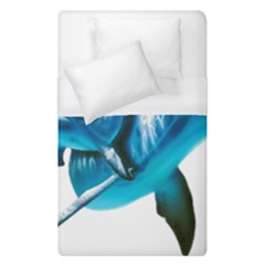 Two Dolphins Art Atlantic Dolphin Painting Animal Marine Mammal Duvet Cover (single Size) by pakminggu