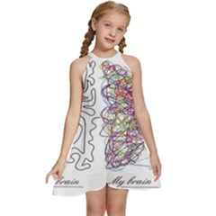 Neurodivergent Creative Smart Brain Kids  Halter Collar Waist Tie Chiffon Dress by pakminggu