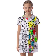 Brain Left Logic Language Science Kids  Asymmetric Collar Dress by pakminggu