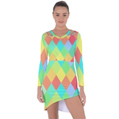 Low Poly Triangles Asymmetric Cut-out Shift Dress by danenraven