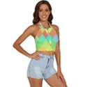 Low Poly Triangles Backless Halter Cami Shirt View3