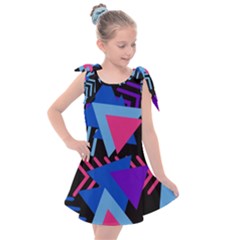 Memphis Pattern Geometric Abstract Kids  Tie Up Tunic Dress by danenraven