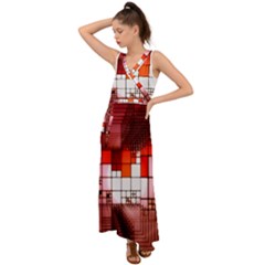 Pattern Structure Light Patterns V-neck Chiffon Maxi Dress by danenraven