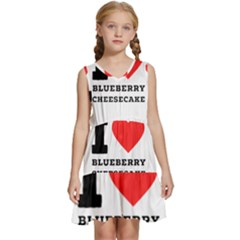 I Love Blueberry Cheesecake  Kids  Sleeveless Tiered Mini Dress by ilovewhateva