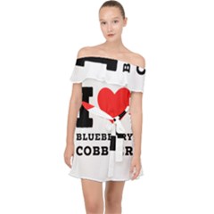 I Love Blueberry Cobbler Off Shoulder Chiffon Dress by ilovewhateva