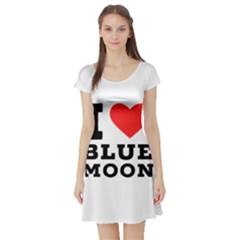 I Love Blue Moon Short Sleeve Skater Dress by ilovewhateva