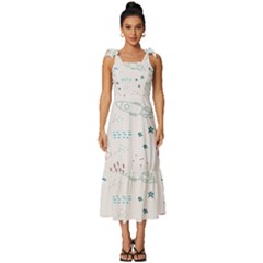 Spaceship Pattern Star Tie-strap Tiered Midi Chiffon Dress by danenraven