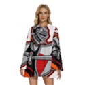 Knight Shield Sword Shield Fictional Character Round Neck Long Sleeve Bohemian Style Chiffon Mini Dress View1