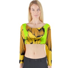 Lion Cartoon Parody Long Sleeve Crop Top by danenraven