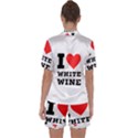 I love white wine Satin Short Sleeve Pajamas Set View2