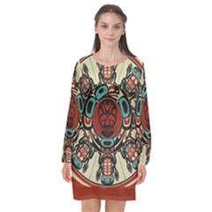 Grateful Dead Pacific Northwest Long Sleeve Chiffon Shift Dress  by Mog4mog4