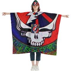 Grateful Dead Pattern Women s Hooded Rain Ponchos by Mog4mog4