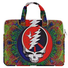 Grateful Dead Pattern Macbook Pro 16  Double Pocket Laptop Bag  by Mog4mog4