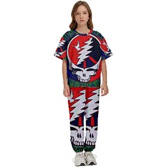 Grateful Dead Pattern Kids  Tee And Pants Sports Set by Mog4mog4