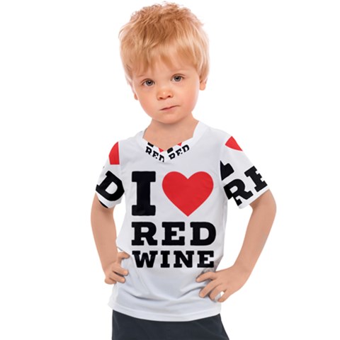 I Love Red Wine Kids  Sports Tee by ilovewhateva