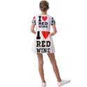 I love red wine Kids  Short Sleeve Pinafore Style Dress View2