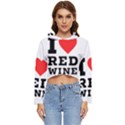 I love red wine Women s Lightweight Cropped Hoodie View1